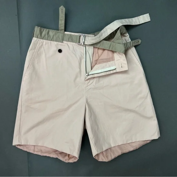 sacai Color Block Flared Belt Shorts